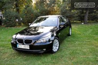 Czarne BMW e60 po pełnej korekcie i aplikacji Wolf's Chemicals Body Wrap, zabezpieczone na zimę